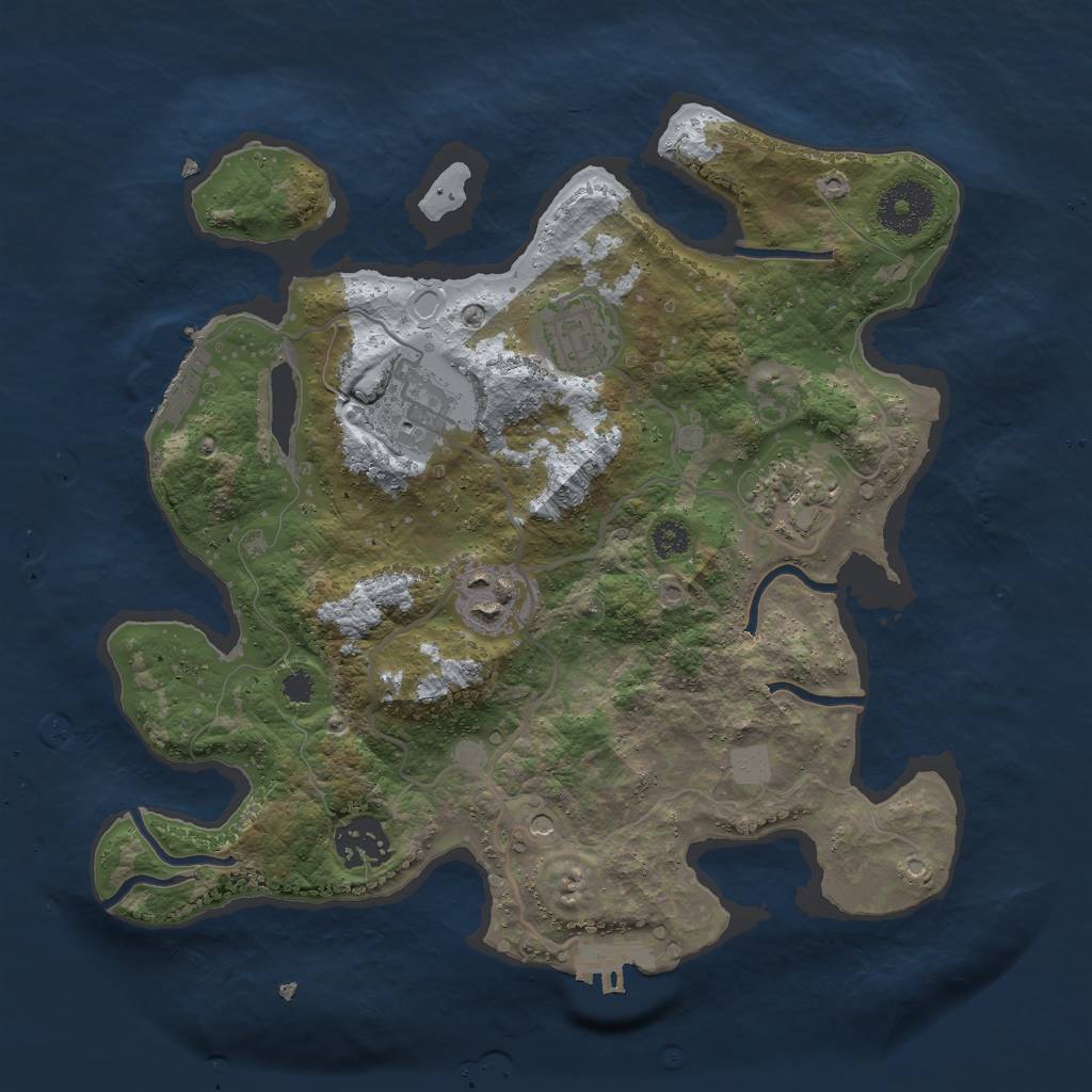 Rust Map: Procedural Map, Size: 3000, Seed: 974515828, 13 Monuments