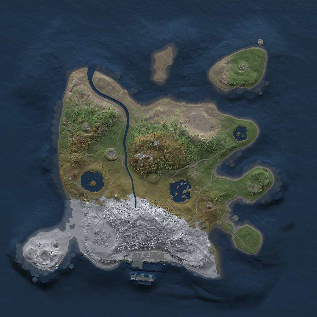 Rust Map: Procedural Map, Size: 2150, Seed: 954083511, 4 Monuments