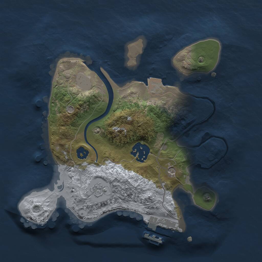 Rust Map: Procedural Map, Size: 2150, Seed: 954083511, 5 Monuments