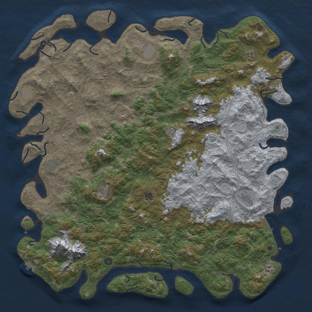 Rust Map: Procedural Map, Size: 6000, Seed: 1169796654, 20 Monuments