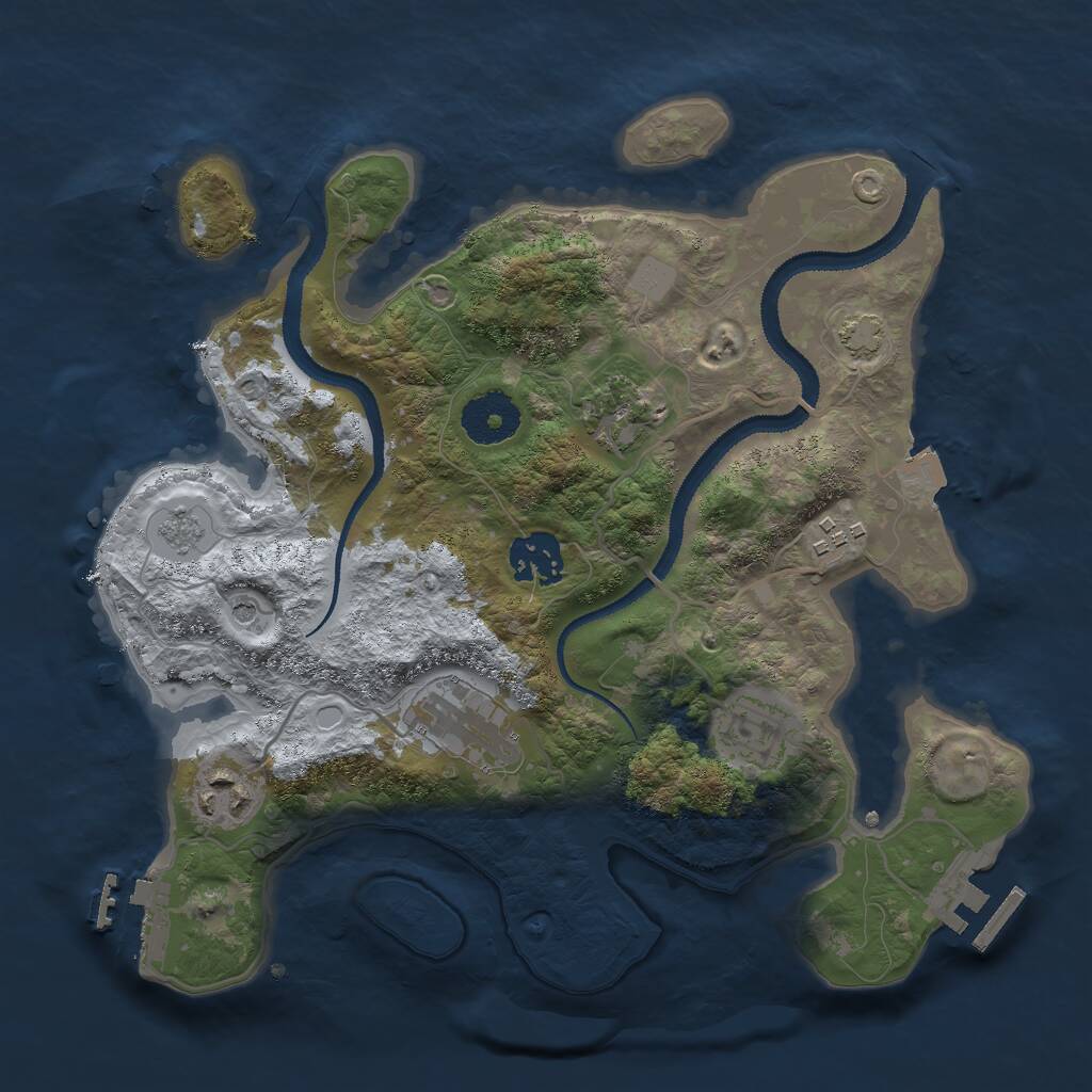 Rust Map: Procedural Map, Size: 3000, Seed: 691, 12 Monuments