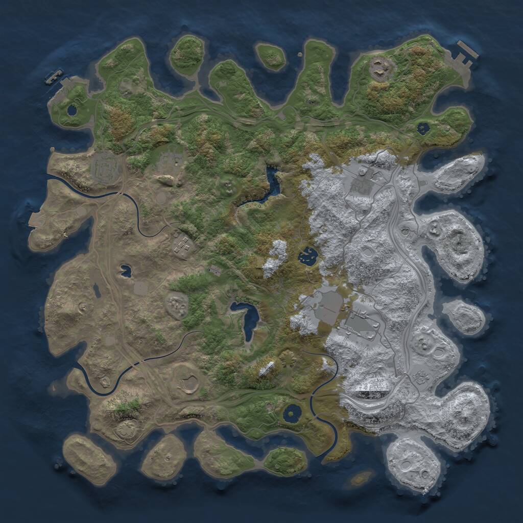 Rust Map: Procedural Map, Size: 4250, Seed: 1652891976, 14 Monuments