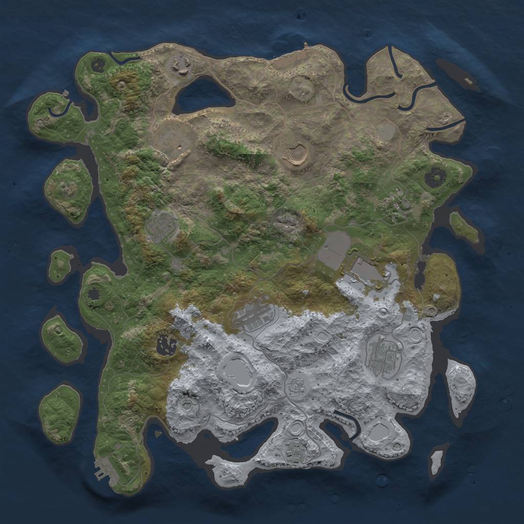 Rust Map: Procedural Map, Size: 3700, Seed: 1632928786, 19 Monuments