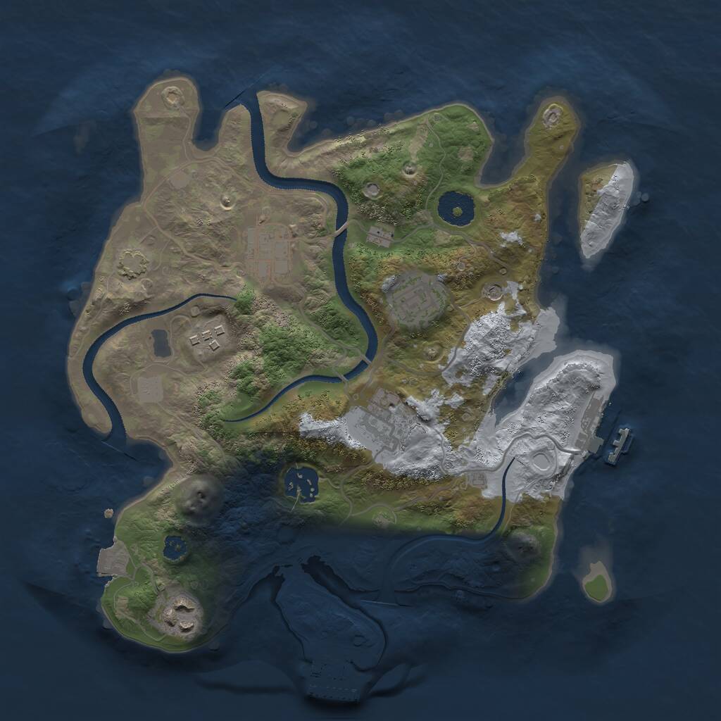 Rust Map: Procedural Map, Size: 3000, Seed: 1841711657, 11 Monuments