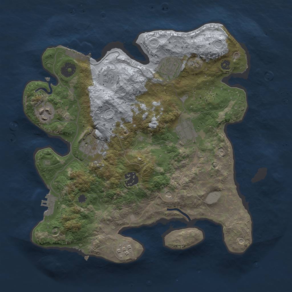 Rust Map: Procedural Map, Size: 3000, Seed: 79117, 15 Monuments