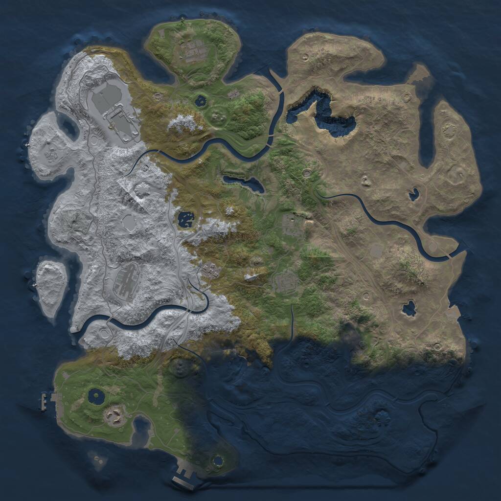Rust Map: Procedural Map, Size: 4500, Seed: 43865623, 15 Monuments