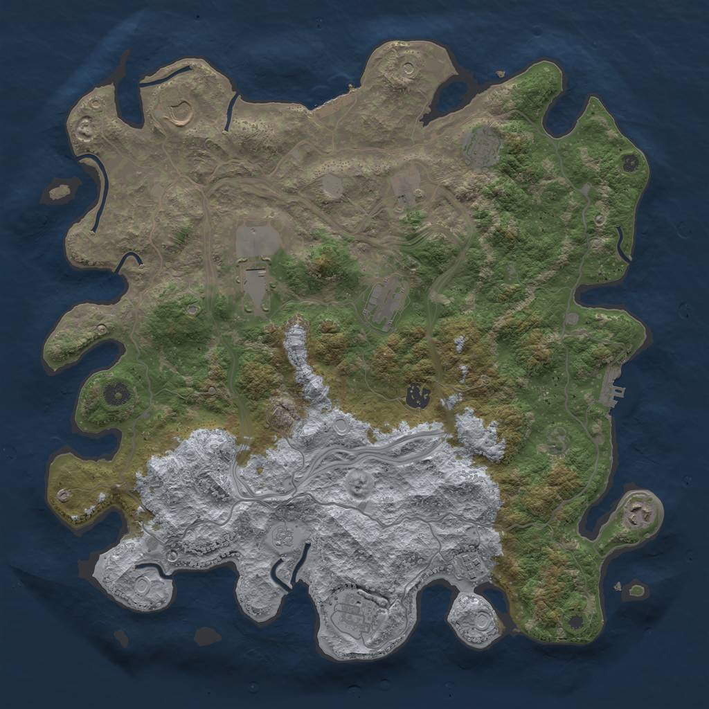 Rust Map: Procedural Map, Size: 4250, Seed: 1080, 18 Monuments