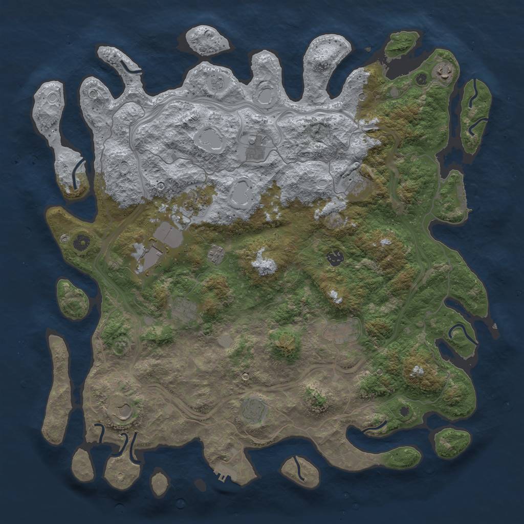 Rust Map: Procedural Map, Size: 4800, Seed: 1005800522, 20 Monuments