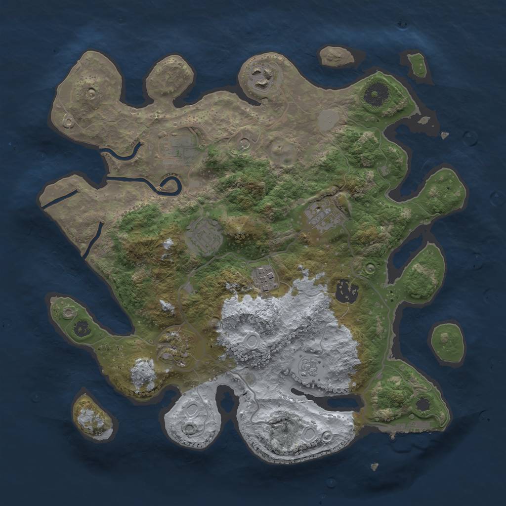 Rust Map: Procedural Map, Size: 3200, Seed: 300009916, 15 Monuments