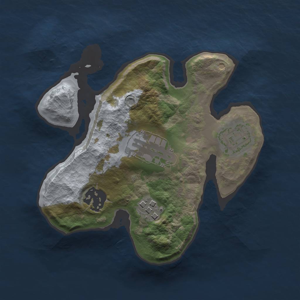 Rust Map: Barren, Size: 2000, Seed: 53525252, 6 Monuments