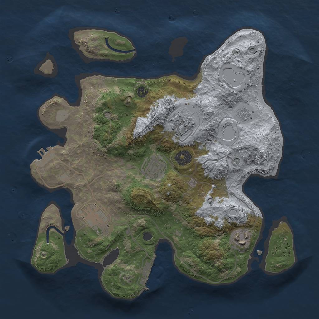 Rust Map: Procedural Map, Size: 3000, Seed: 18645, 13 Monuments