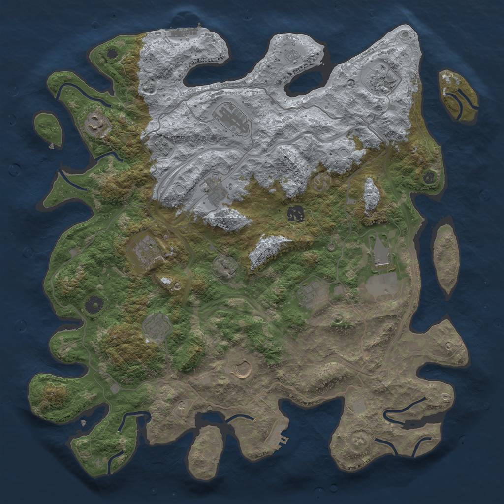 Rust Map: Procedural Map, Size: 4250, Seed: 868537035, 20 Monuments