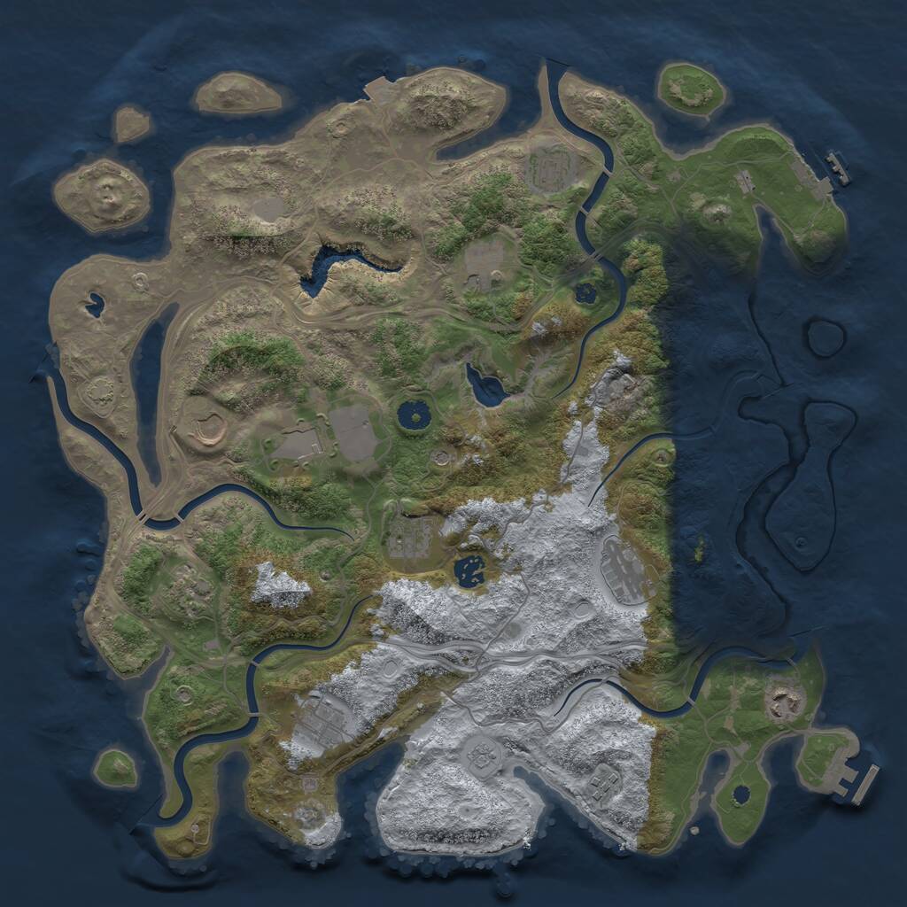 Rust Map: Procedural Map, Size: 4250, Seed: 1322984450, 17 Monuments