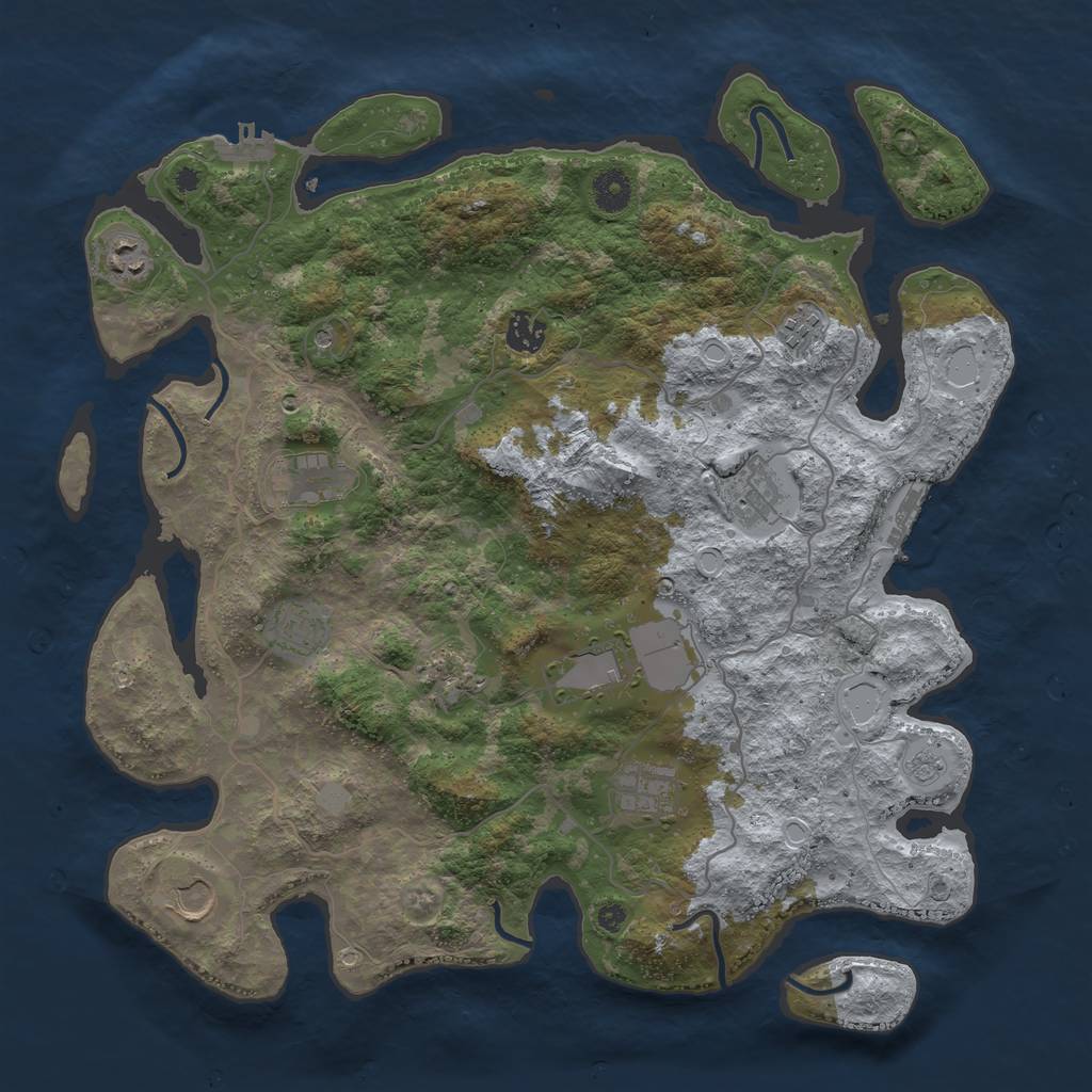 Rust Map: Procedural Map, Size: 4000, Seed: 422742302, 19 Monuments