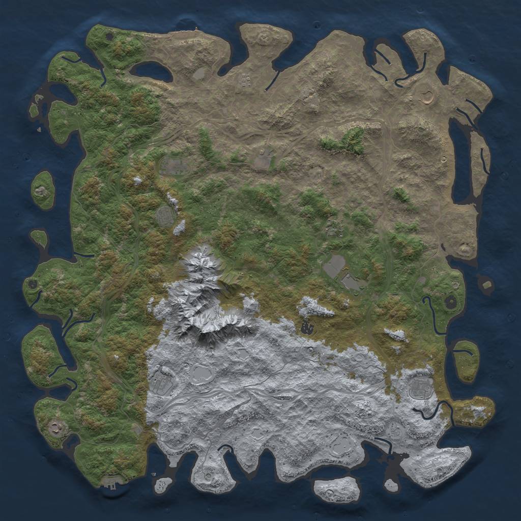 Rust Map: Procedural Map, Size: 6000, Seed: 1493606935, 20 Monuments