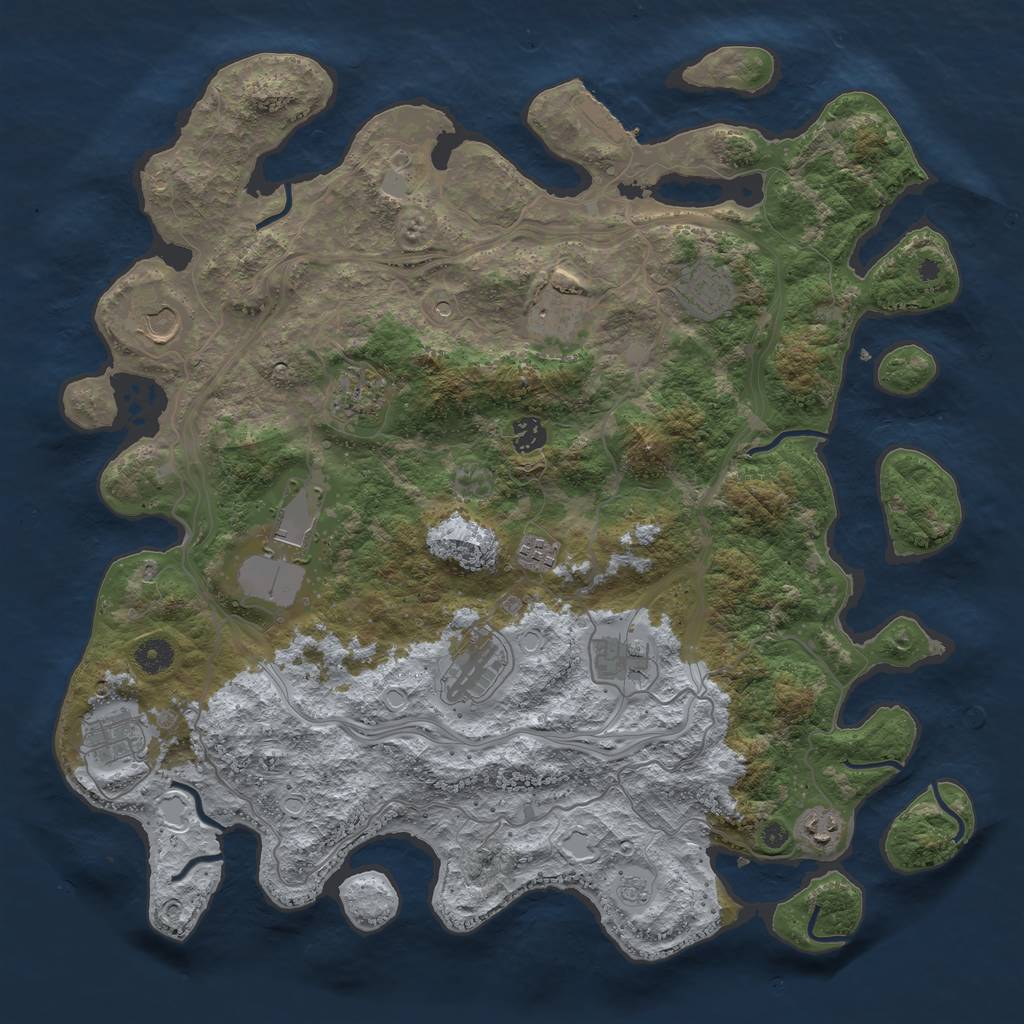 Rust Map: Procedural Map, Size: 4250, Seed: 64914875, 19 Monuments