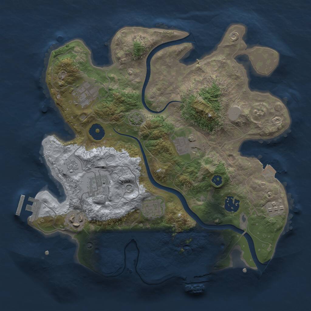 Rust Map: Procedural Map, Size: 3000, Seed: 1609044416, 13 Monuments