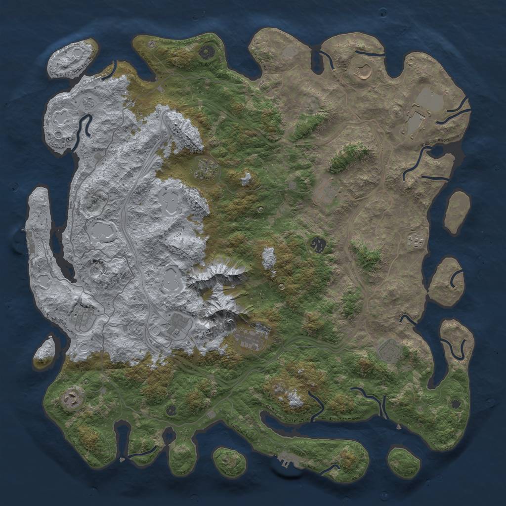 Rust Map: Procedural Map, Size: 5000, Seed: 16772, 20 Monuments