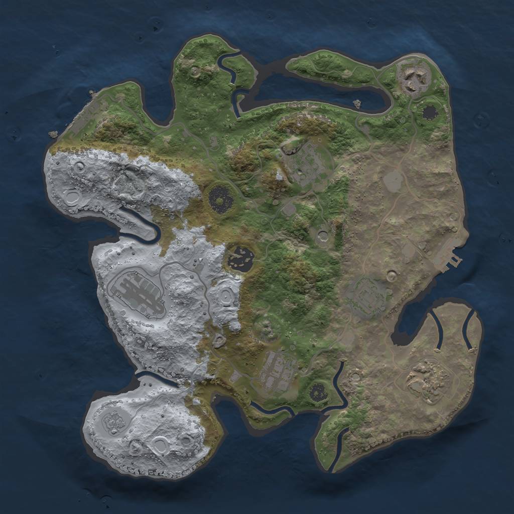 Rust Map: Procedural Map, Size: 3000, Seed: 1181902159, 16 Monuments