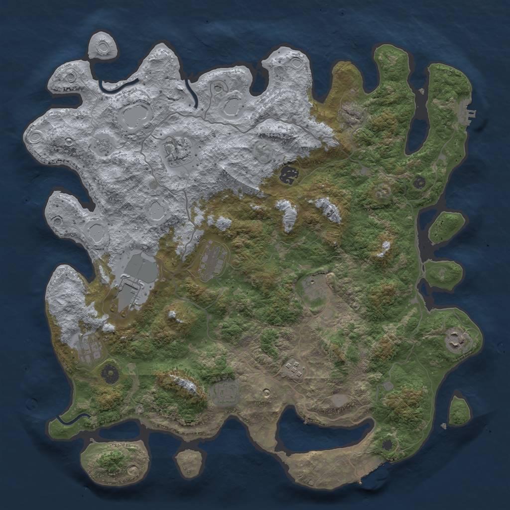 Rust Map: Procedural Map, Size: 4200, Seed: 912498, 18 Monuments