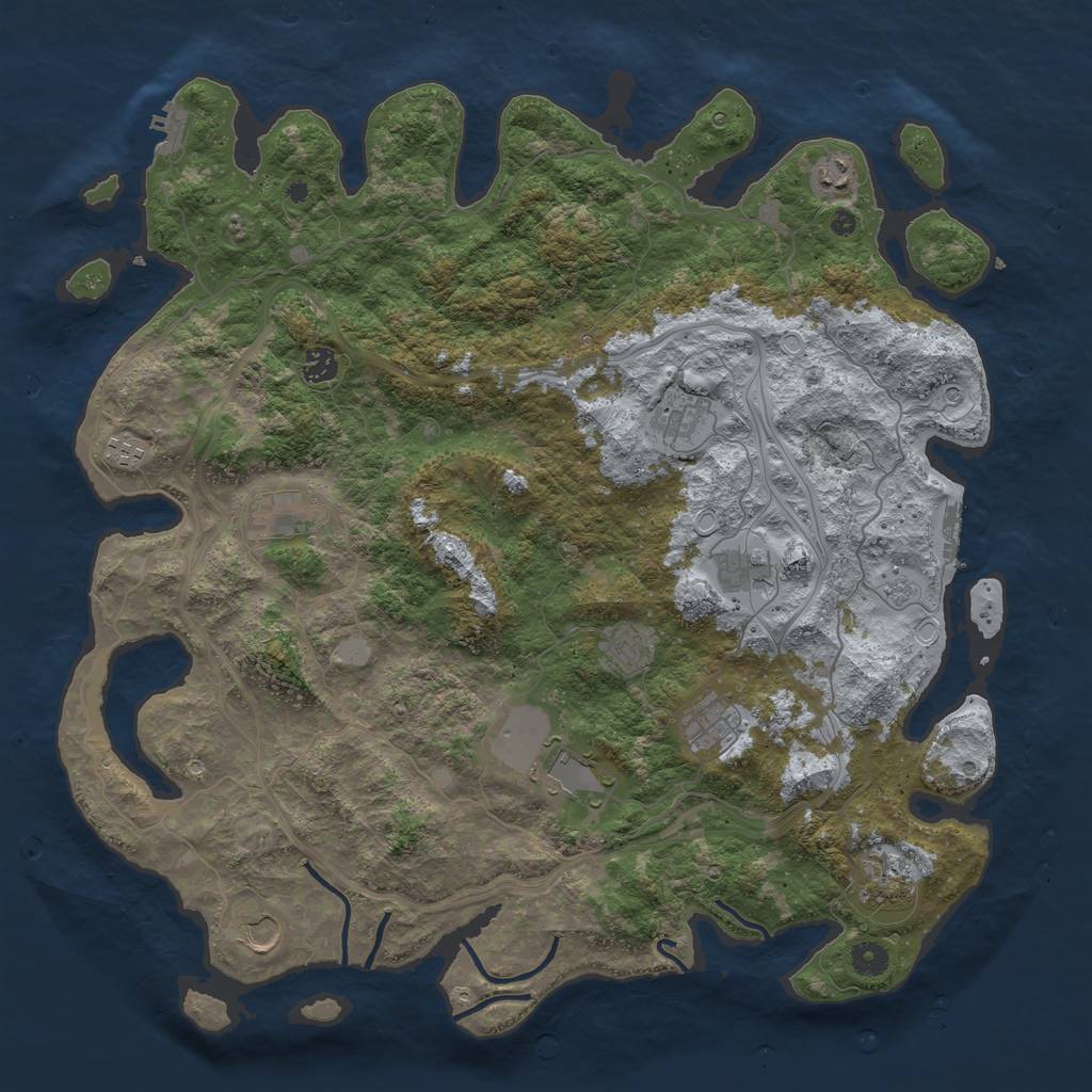 Rust Map: Procedural Map, Size: 4500, Seed: 1062022, 20 Monuments
