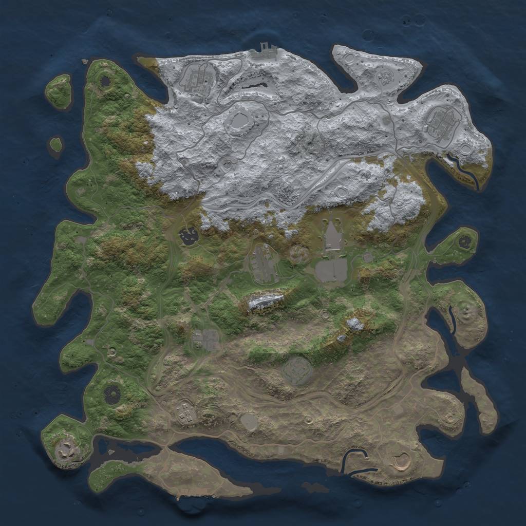 Rust Map: Procedural Map, Size: 4300, Seed: 830768696, 19 Monuments