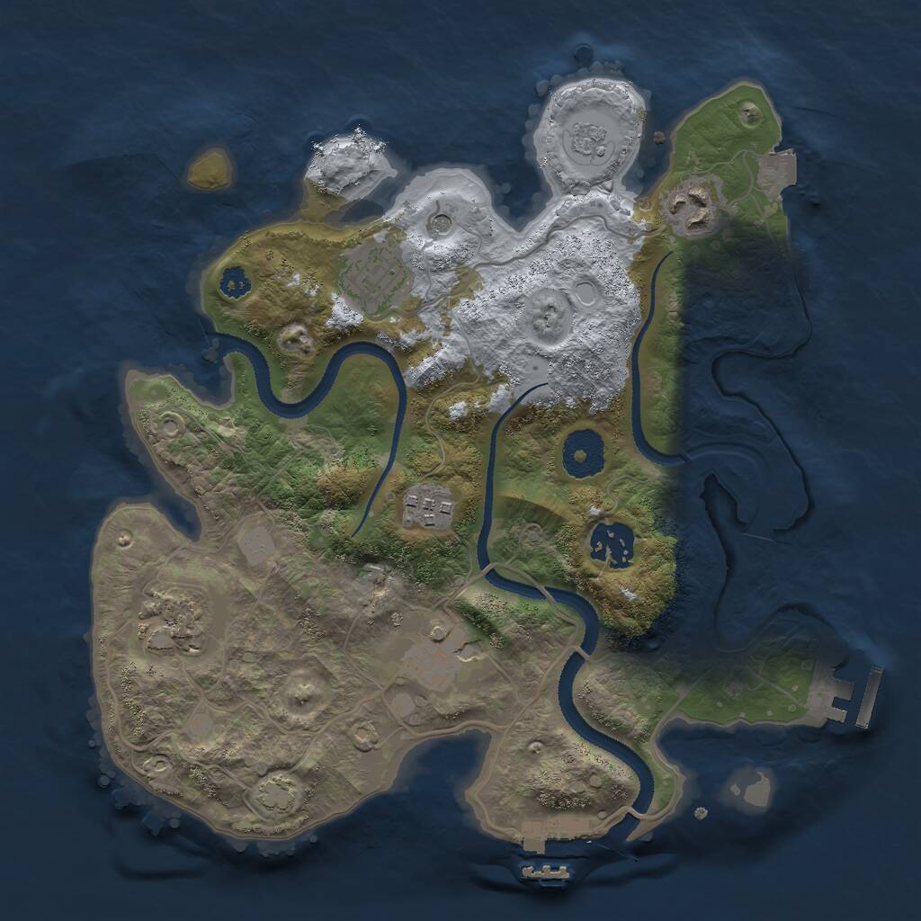 Rust Map: Procedural Map, Size: 3000, Seed: 1606833024, 12 Monuments