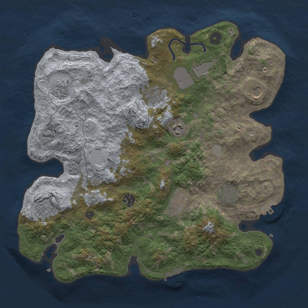 Rust Map: Procedural Map, Size: 3750, Seed: 732719123, 19 Monuments