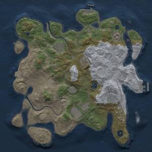 Thumbnail Rust Map: Procedural Map, Size: 3500, Seed: 2135566765, 13 Monuments