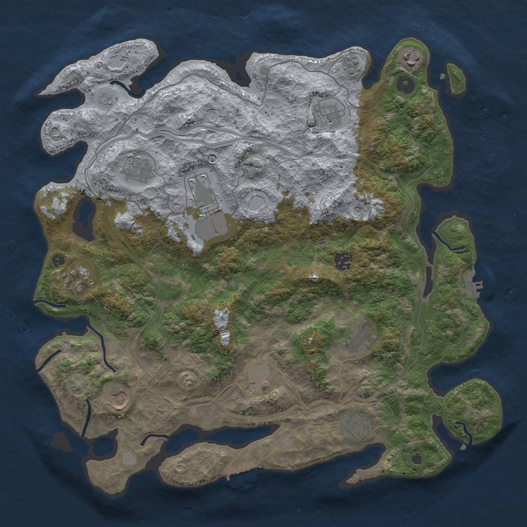 Rust Map: Procedural Map, Size: 4300, Seed: 1778968380, 20 Monuments