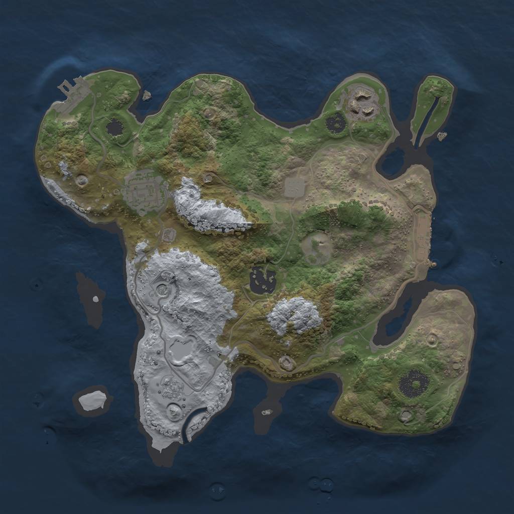 Rust Map: Procedural Map, Size: 2700, Seed: 889972047, 12 Monuments