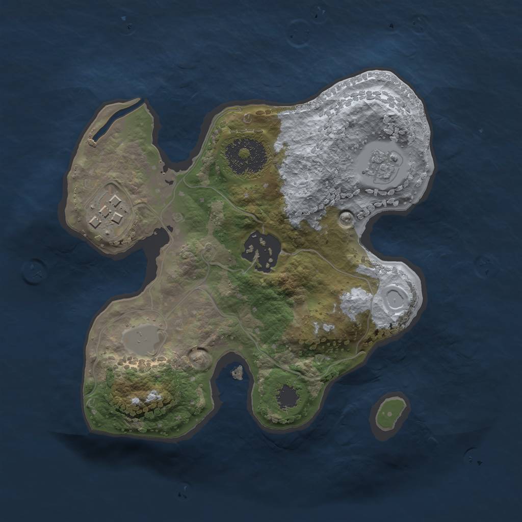 Rust Map: Procedural Map, Size: 2000, Seed: 570531805, 8 Monuments