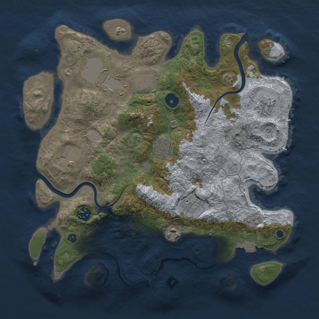 Rust Map: Procedural Map, Size: 3500, Seed: 1504248490, 13 Monuments