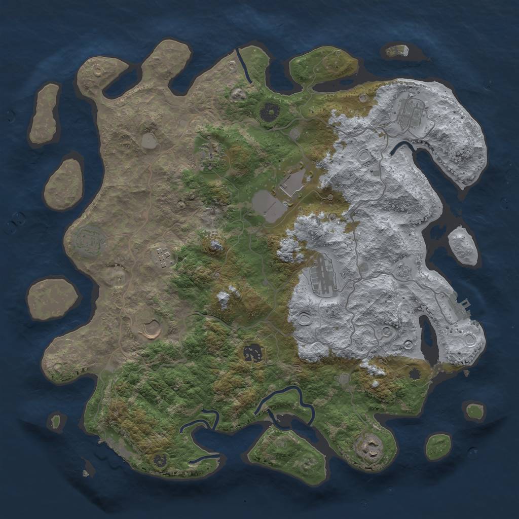 Rust Map: Procedural Map, Size: 4000, Seed: 480148201, 18 Monuments