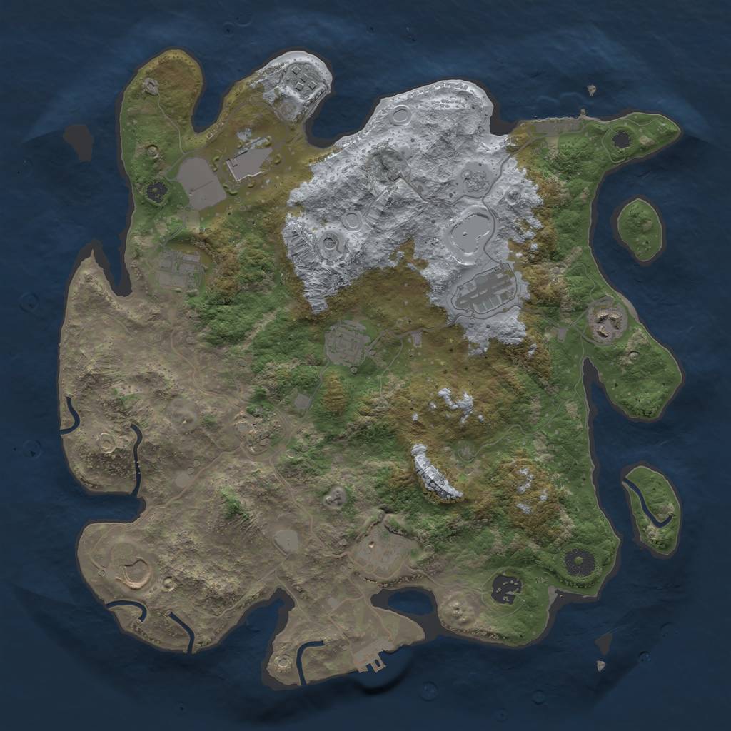 Rust Map: Procedural Map, Size: 3700, Seed: 778845441, 19 Monuments