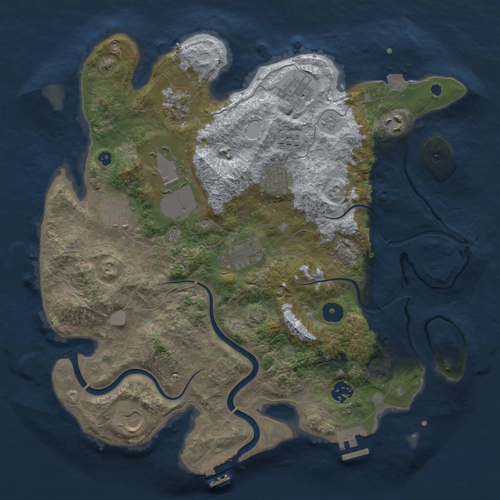 Rust Map: Procedural Map, Size: 3700, Seed: 778845441, 16 Monuments