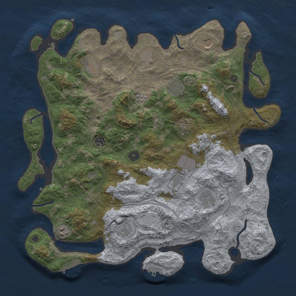 Rust Map: Procedural Map, Size: 4250, Seed: 275418094, 20 Monuments