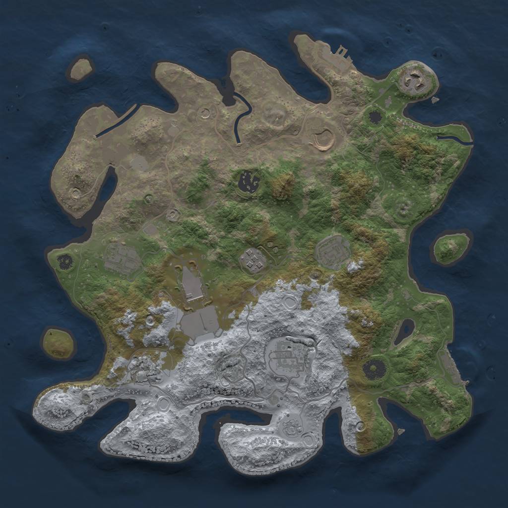 Rust Map: Procedural Map, Size: 3500, Seed: 10101992, 18 Monuments