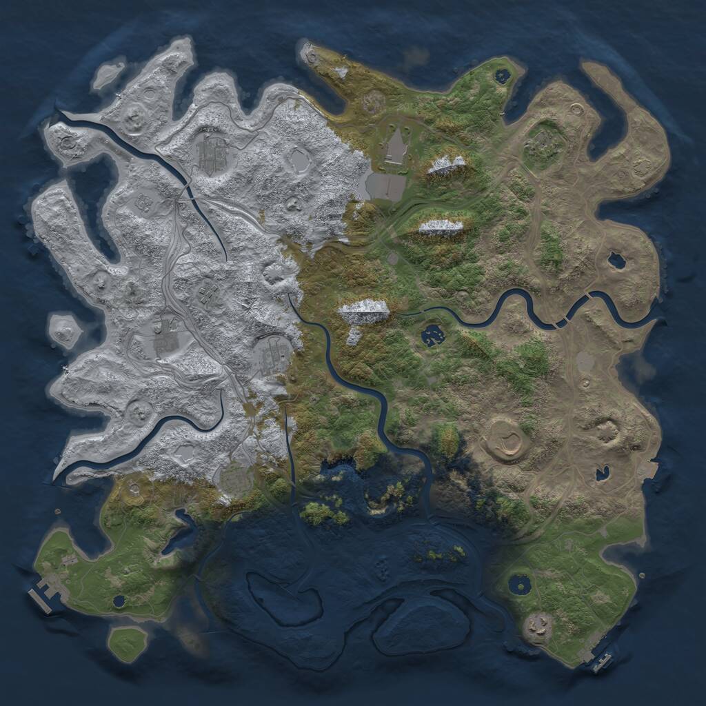 Rust Map: Procedural Map, Size: 4800, Seed: 314513460, 16 Monuments