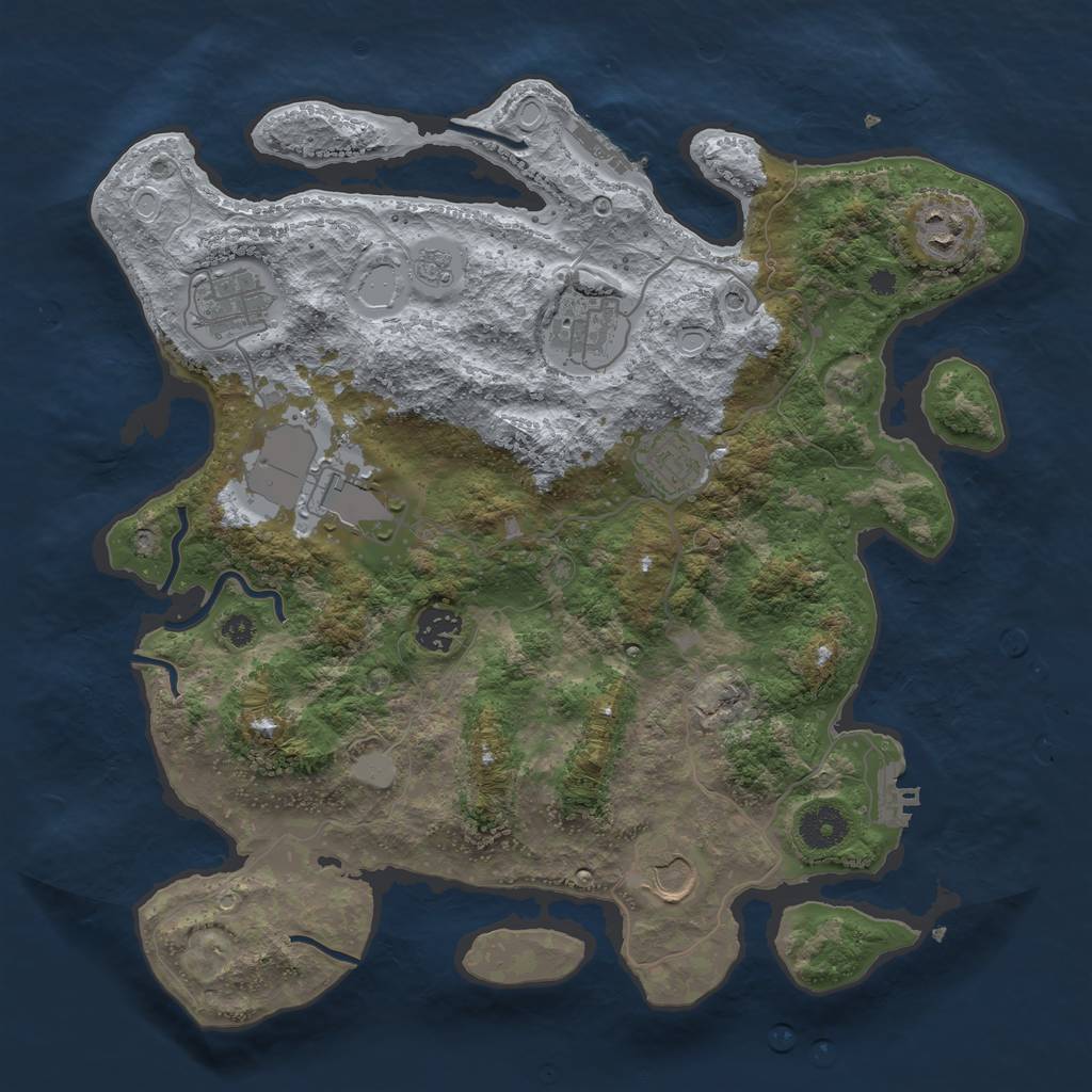 Rust Map: Procedural Map, Size: 3620, Seed: 15, 16 Monuments