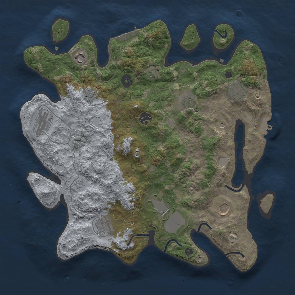 Rust Map: Procedural Map, Size: 3620, Seed: 787, 18 Monuments