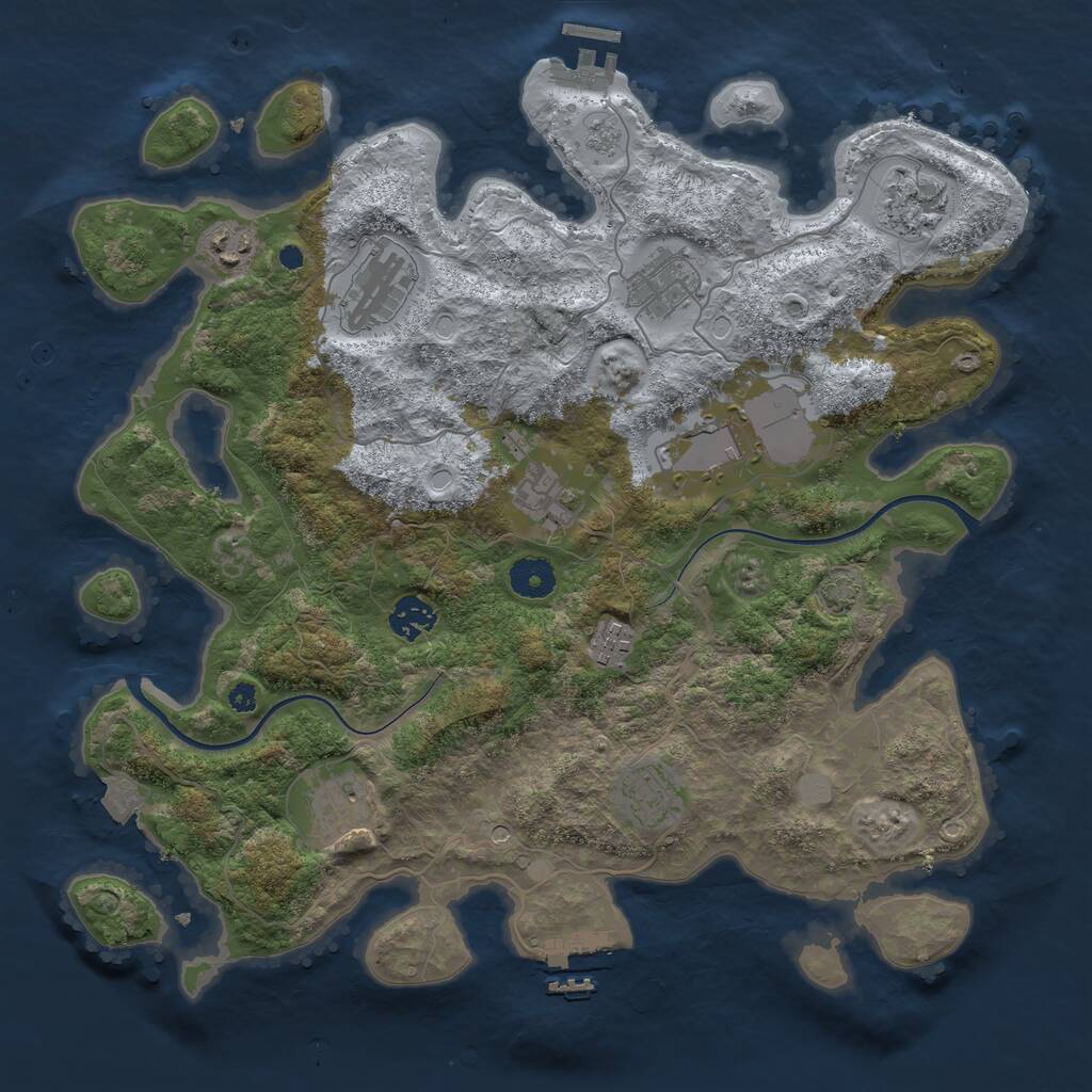 Rust Map: Procedural Map, Size: 3750, Seed: 1654700508, 16 Monuments