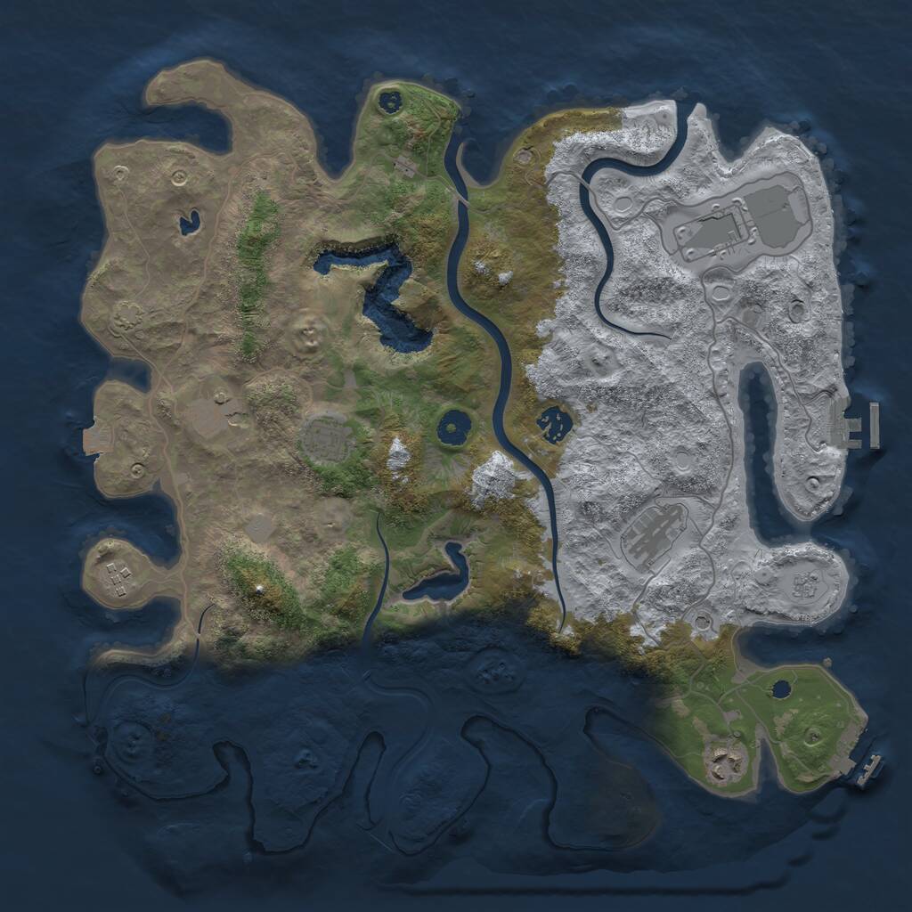Rust Map: Procedural Map, Size: 4000, Seed: 705700386, 13 Monuments