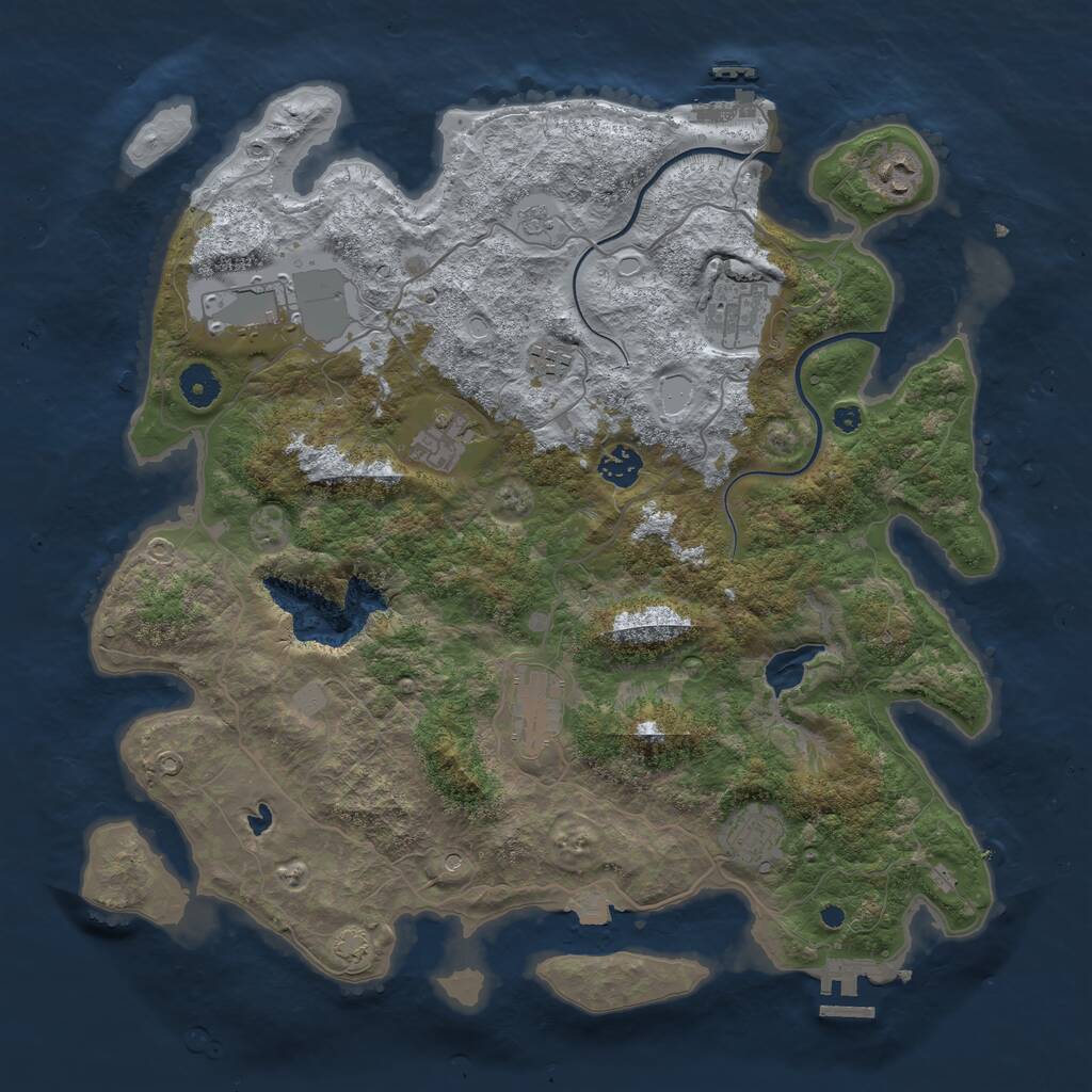 Rust Map: Procedural Map, Size: 4000, Seed: 1701576995, 14 Monuments