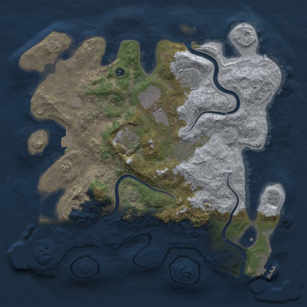 Rust Map: Procedural Map, Size: 3500, Seed: 435346, 11 Monuments