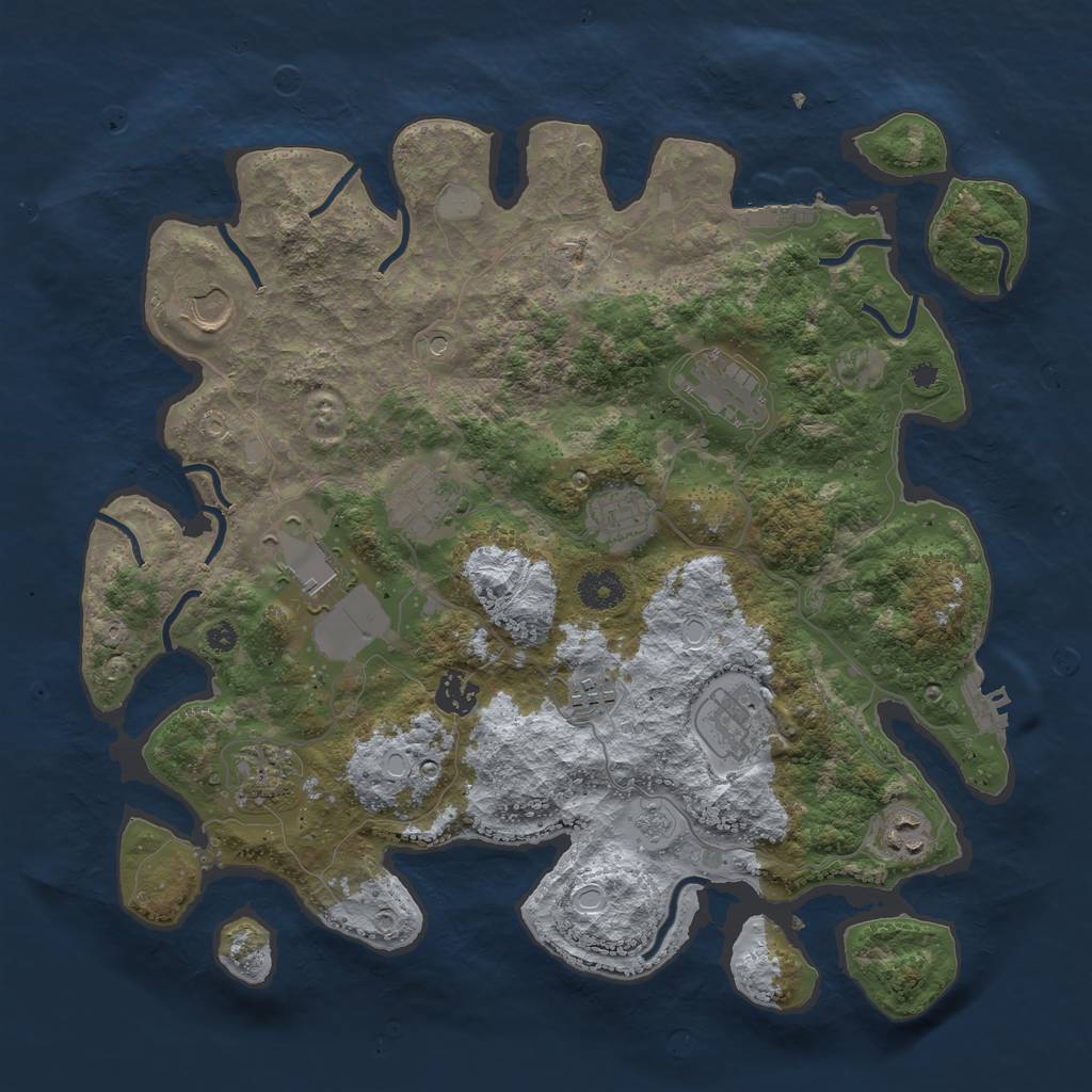 Rust Map: Procedural Map, Size: 3750, Seed: 204203752, 19 Monuments