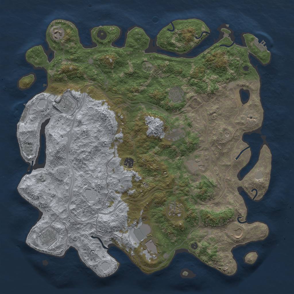Rust Map: Procedural Map, Size: 4500, Seed: 100622, 20 Monuments