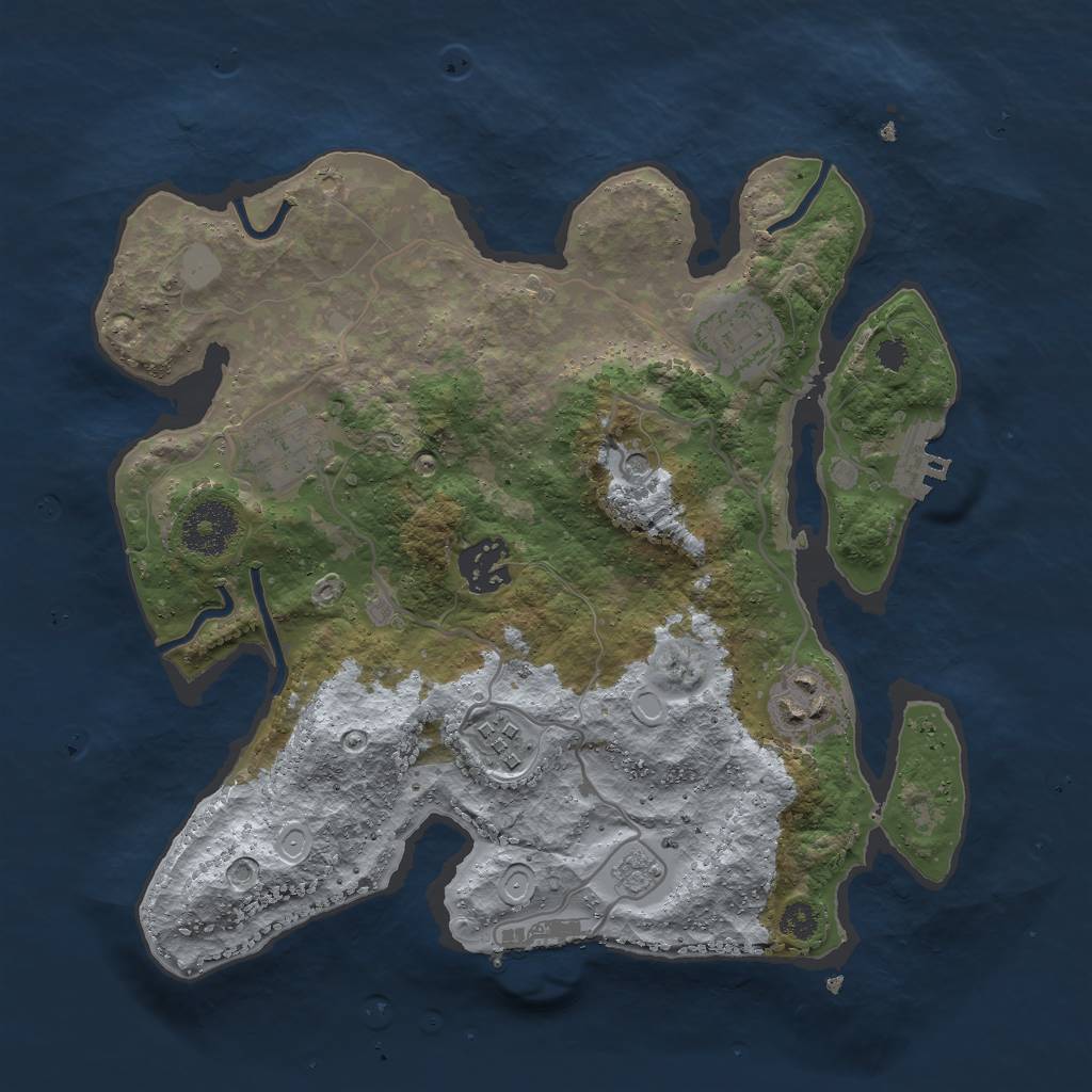 Rust Map: Procedural Map, Size: 3000, Seed: 1644348819, 14 Monuments