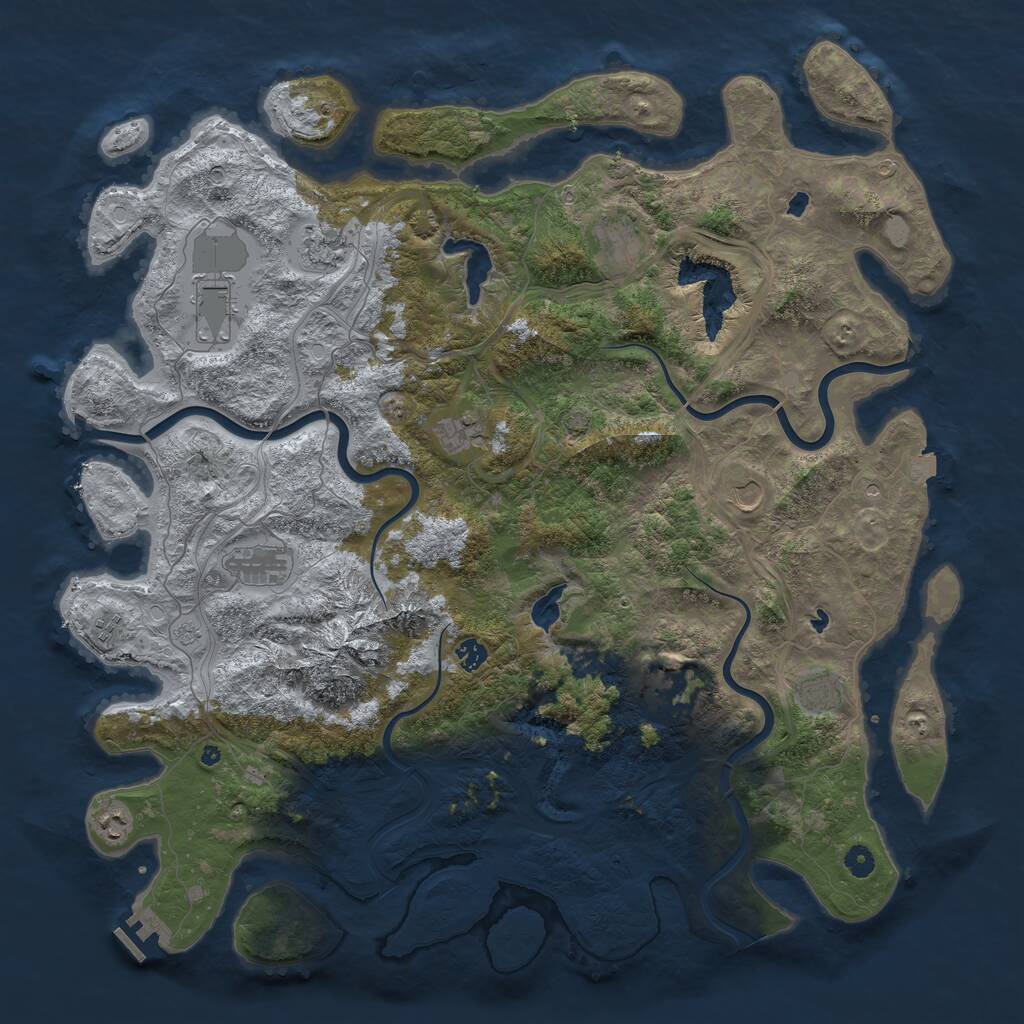 Rust Map: Procedural Map, Size: 5000, Seed: 548197271, 16 Monuments