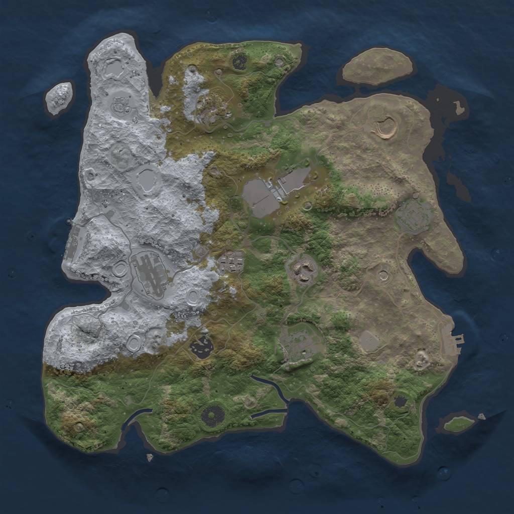 Rust Map: Procedural Map, Size: 3500, Seed: 28992, 18 Monuments